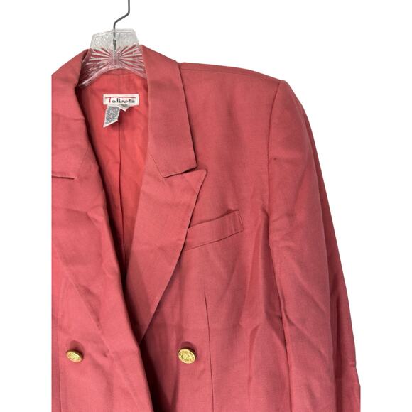 Talbots Blazer Pink Double Breasted Gold Button Vintage Office Work Size 6 - Picture 7 of 14